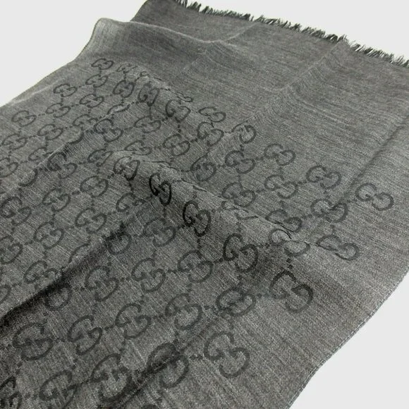 Authentic GUCCI 165904 3G646 GG pattern Stall wool/silk [Used] - Picture 6 of 10